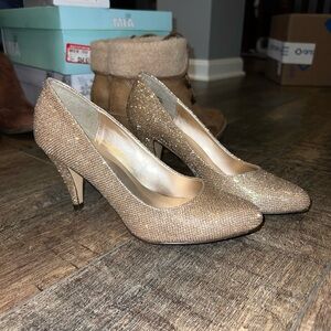 Call It Spring Shimmering Gold Heels